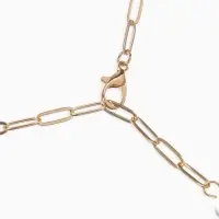 Цепь с бусиной "Жемчужина", вытянутое звено, цвет белый в золоте