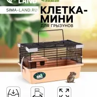Клетка-мини для грызунов &laquo;Пижон&raquo; №1, 27&times;15&times;13 см, укомплектованная, бежевая