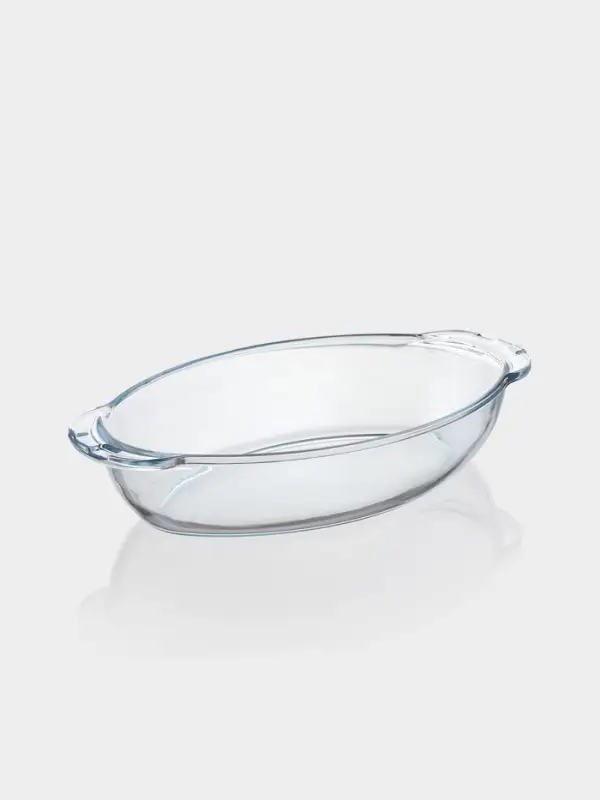 Утятница Paşabah&ccedil;e Borcam, 2 л, с крышкой-формой, жаропрочное стекло, прозрачная