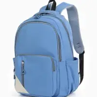 Рюкзак школьный на молнии, с отделами, карманами, размер 31&times;18&times;44 см, голубой