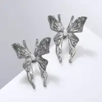 Серьги металл &laquo;Бабочки&raquo; сказочные, цвет серебро