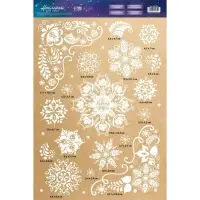 Наклейки на окна многоразовые &laquo;Новогодние снежинки&raquo;, 33&times;50 см