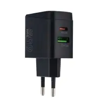 Переходник сетевого зарядного устройства на Type-C PD65W + USB QC3.0  CS63A HOCO черный