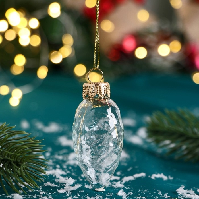 Ёлочная игрушка Ёлочная игрушка "Шишка" 8,2 см, прозрачная