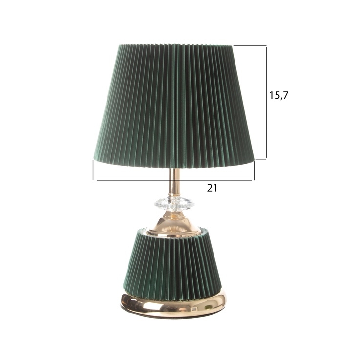Лампа настольная Лампа настольная "Клаудия" 1х40Вт Е27+LED подсветка основания изумрудный/золото 15х15х32,5см 10683