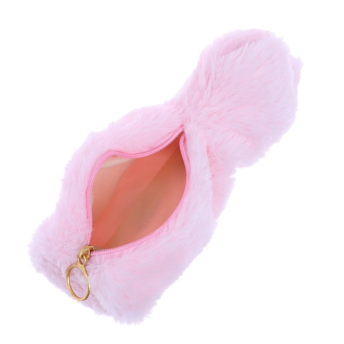 Пенал мягкий 1 отделение, 120 х 230 мм, плоский, меховой, Calligrata Пенал мягкий 1 отделение, 120 х 230 мм, плоский, меховой, Calligrata "Кошачья лапка" розовый