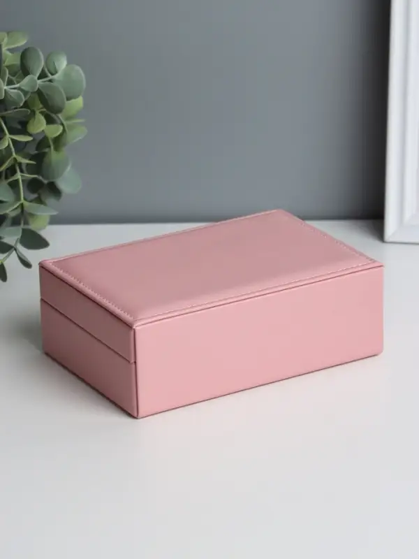 Шкатулка для украшений &laquo;Матовая гладь. Прямоугольная&raquo;, кожзам, розовая, 16&times;11.5&times;5.5 см