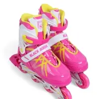 Коньки раздвижные BlackAqua, р. 39-42, для фитнеса, с роликовой платформой, цвет фуксия Коньки раздвижные BlackAqua, р. 39-42, для фитнеса, с роликовой платформой, цвет фуксия
