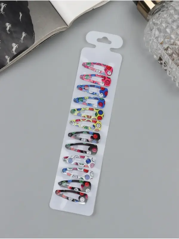 Невидимка для волос  Невидимка для волос "Астория" (набор 12 шт) смайлик, 3 см