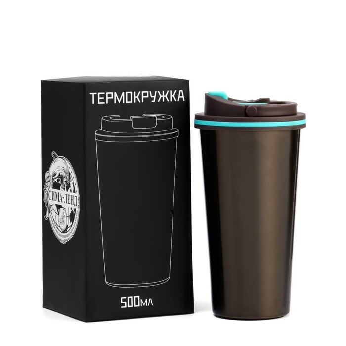 Термокружка, 500 мл, Классика Термокружка, 500 мл, Классика "Мастер К.", сохраняет тепло 8 ч, 9 х 18.5 см