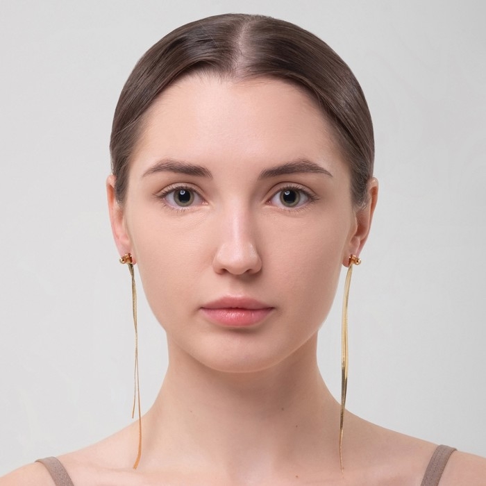 Серьги висячие &laquo;Изящество&raquo; плоские нити, цвет золото, 15 см