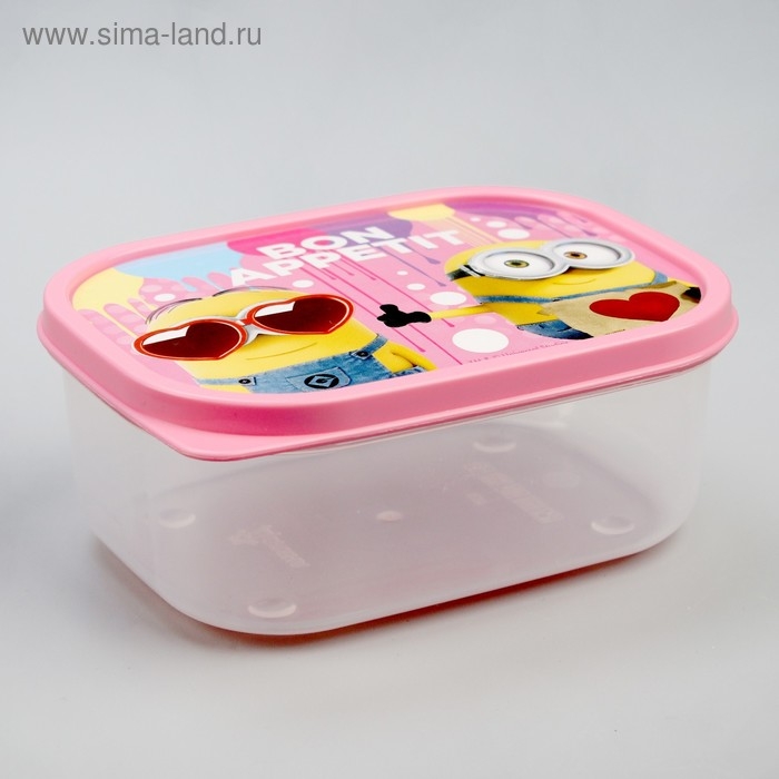 Ланч-бокс прямоугольный, 500 мл,  Ланч-бокс прямоугольный, 500 мл, "Bon appetit" Гадкий Я