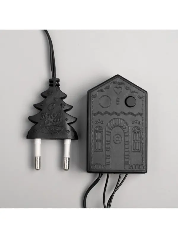 Гирлянда &laquo;Нить&raquo; 5 м с насадками &laquo;Шарики белые&raquo;, IP20, тёмная нить, 30 LED, свечение белое, 8 режимов, 220 В