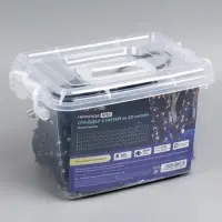 Гирлянда &laquo;Клип-лайт&raquo; 5 нитей по 20 м, IP44, УМС, тёмная нить, 665 LED, свечение тёплое белое, мерцание всех светодиодов, 24 В