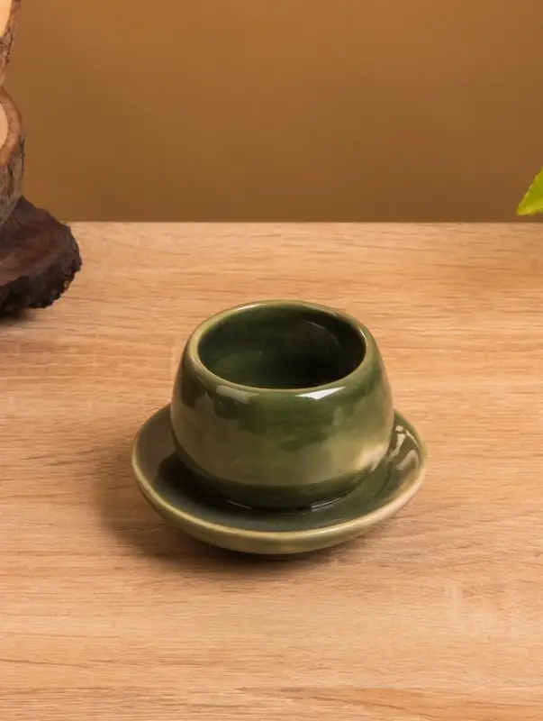 Соусник «Чашка», 8.5×8.5×6 см, керамика, зелёный Соусник «Чашка», 8.5×8.5×6 см, керамика, зелёный