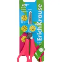 Ножницы детские для левшей 13.5 см, ErichKrause Joy Left Hand, с закруглёнными концами лезвий и линейкой, МИКС