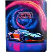 Тетрадь 48 листов, в клетку, Neon Drive, мелованный картон, МИКС