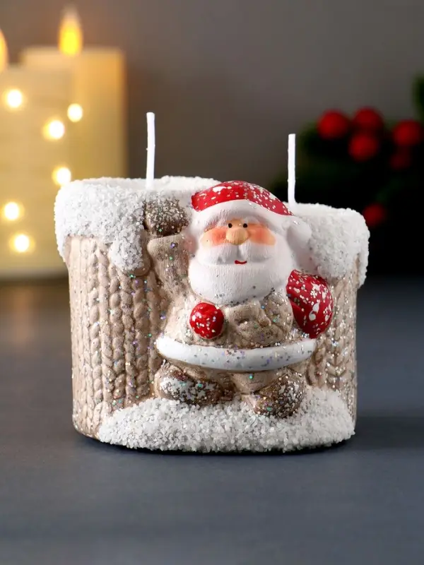 Подсвечник со свечами «Дед Мороз в бежевом кафтане», на 2 свечи, керамика, 7.5×5.5×6.5 см, МИКС Подсвечник со свечами «Дед Мороз в бежевом кафтане», на 2 свечи, керамика, 7.5×5.5×6.5 см, МИКС