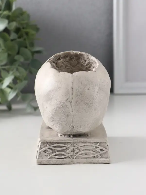 Подсвечник «Череп на пьедестале», 10×7×10.5 см, серый
