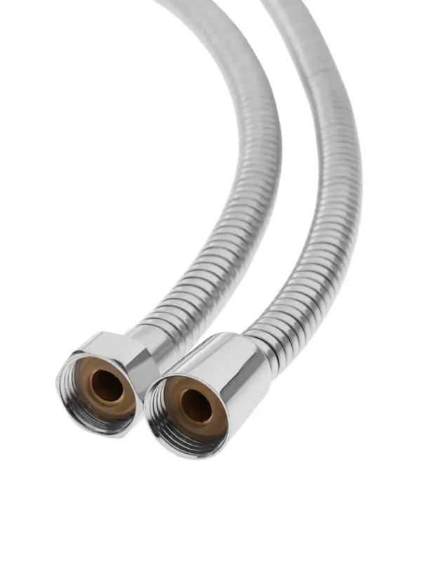 Душевой шланг ZEIN Z21PS, растягивающийся 150-200 см, гайки латунь, нержавеющая сталь, Имп/Имп