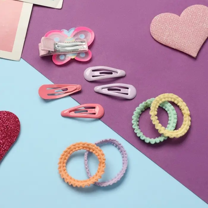 Набор для волос Набор для волос "Лучик" (8 резинкок 3 см, 4 невидимки 3 см, зажим 4 см ) бабочка