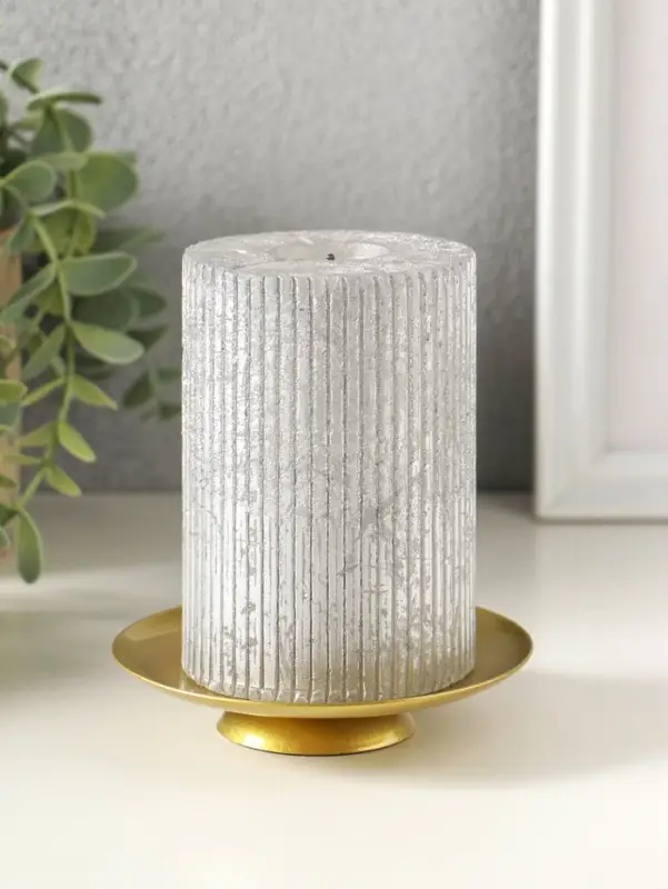 Подсвечник "Чашка на подставке" 10 см, золото