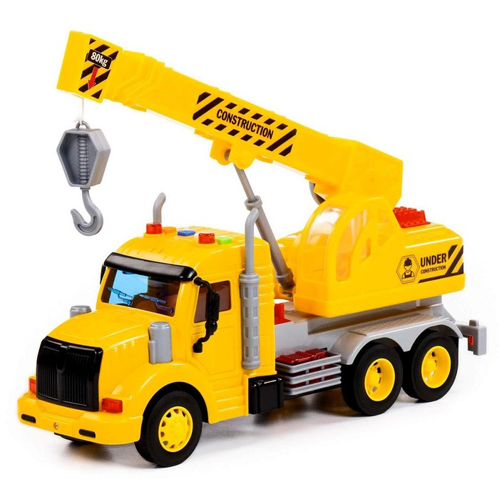 Кран «Профи», инерционный, световые и звуковые эффекты, цвет жёлтый Кран «Профи», инерционный, световые и звуковые эффекты, цвет жёлтый