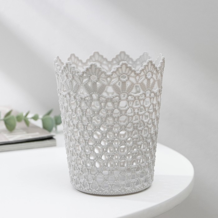 Корзинка пластиковая для хранения «Меланж», 10,5×10,5×12 см, серая Корзинка пластиковая для хранения «Меланж», 10,5×10,5×12 см, серая