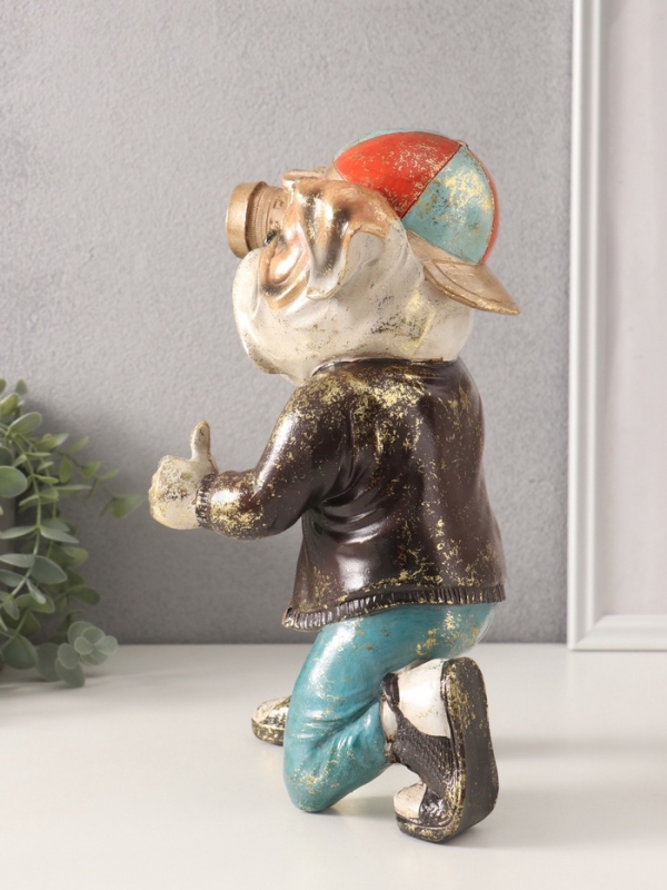 Сувенир полистоун "Бульдог с фотоаппаратом" 17,5х16х29 см