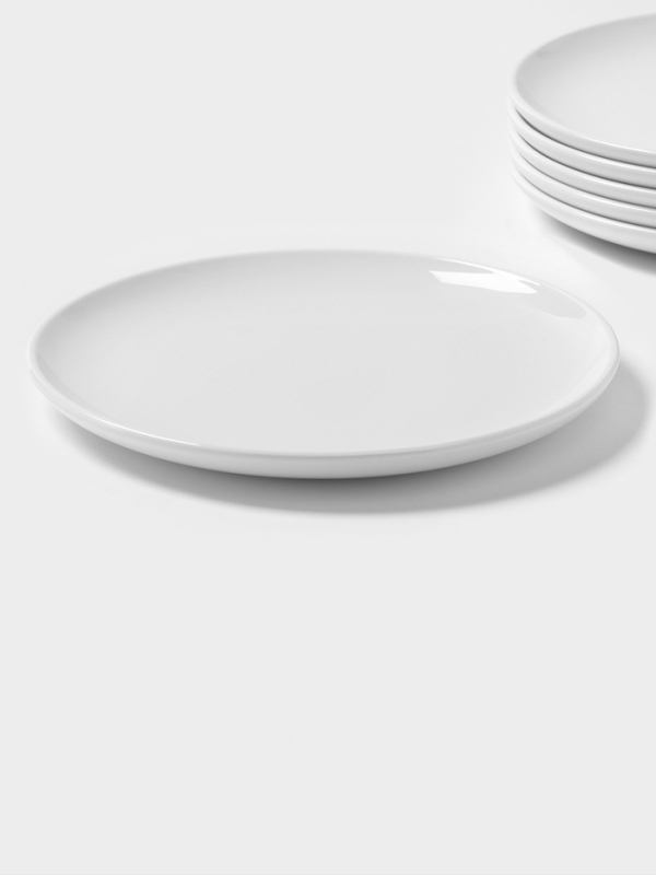 Набор тарелок фарфоровых обеденных Magistro Mien, 6 предметов: d=21 см, цвет белый