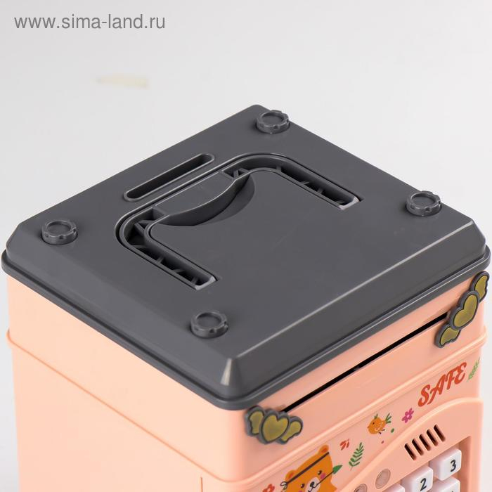 Копилка пластик для монет и купюр "Сейф-Зоопарк" код.замок, звук 3АА МИКС 17,5х12,5х12,5 см   457192