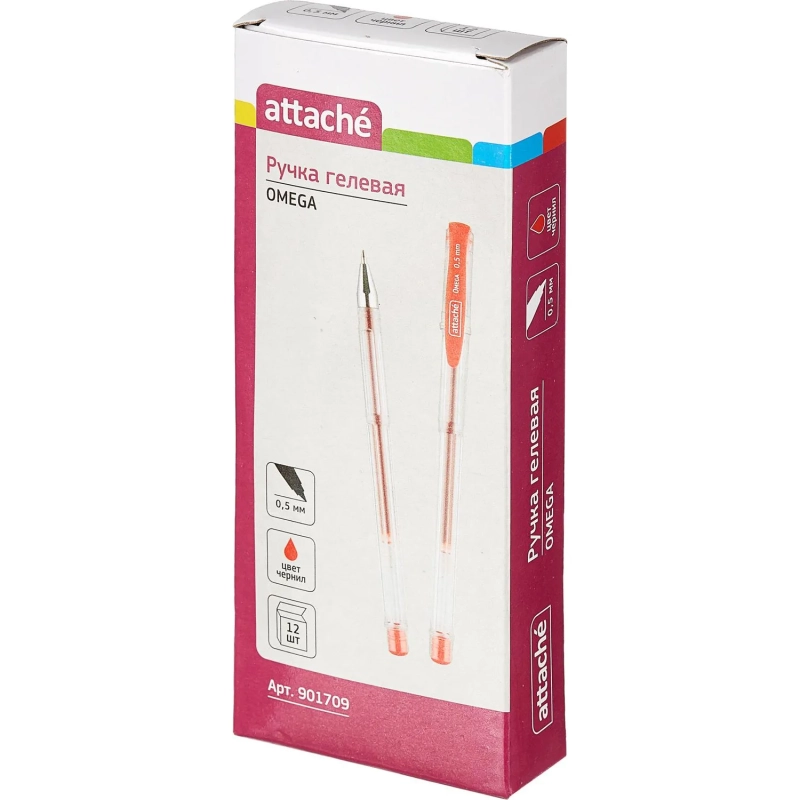 Ручка гелевая неавтомат. красный стерж., 0,5мм