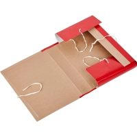 Папка архивная крафт/бумвинил  5см 4 завязки, красн