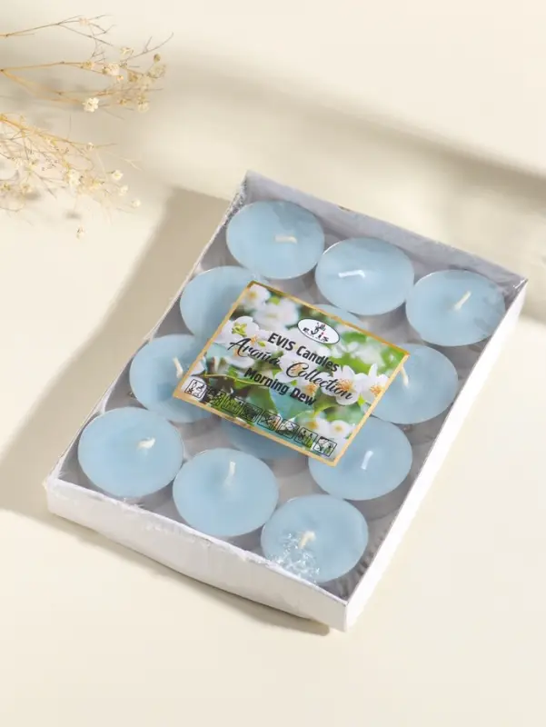 Набор свечей ароматических чайных 12 шт., d=37 мм, 15 г, 4 ч. горения, утренняя роса