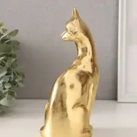 Фигурка полистоун &laquo;Золотая кошка&raquo;, 11.5&times;7.5&times;20.5 см