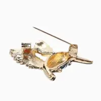 Брошь &laquo;Птица&raquo; колибри, цветная в золоте