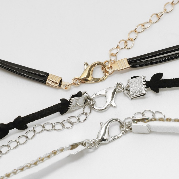 Чокер «Трио» бабочки (набор 3 шт.), цвет чёрно-золотой, 34 см Чокер «Трио» бабочки (набор 3 шт.), цвет чёрно-золотой, 34 см