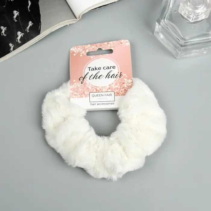 Резинка для волос «Орбита», нежность, 9 см, белая