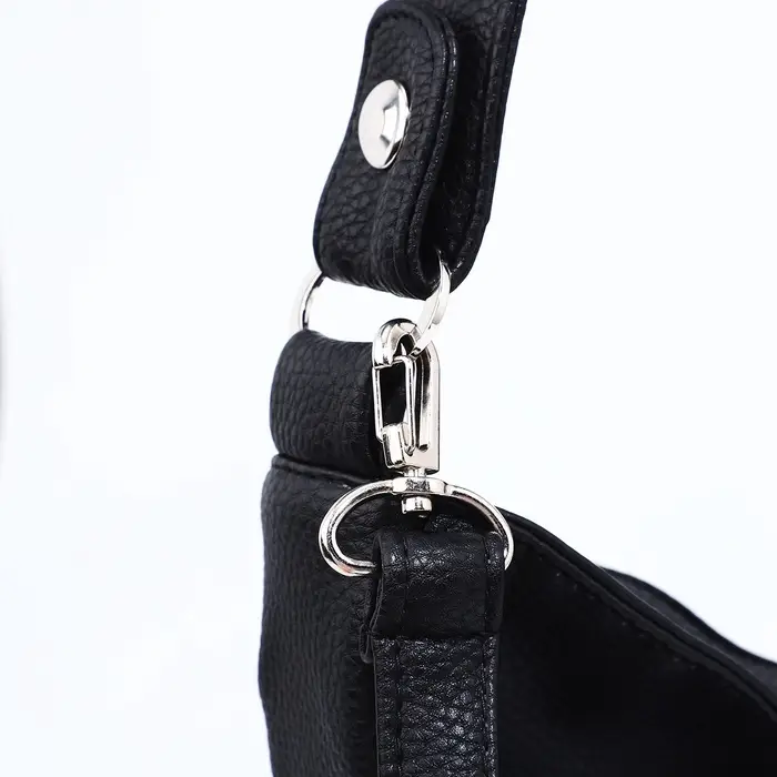 Сумка - мешок женская на молнии, 24&times;9&times;24 см, чёрная