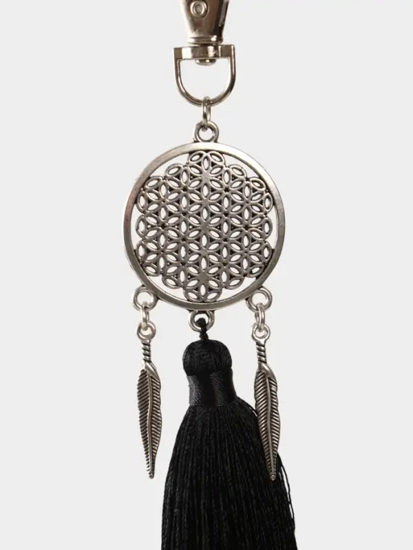 Брелок-кисточка &laquo;Ловец снов&raquo;, 17 см, чёрный, серебристый