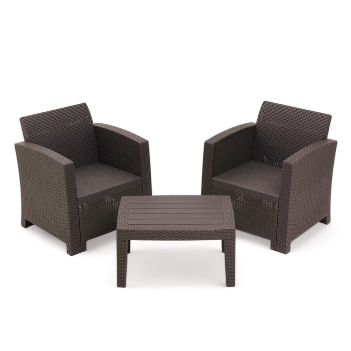 Набор садовой мебели Бора, Дуо, два кресла + стол, венге Набор садовой мебели Бора, Дуо, два кресла + стол, венге