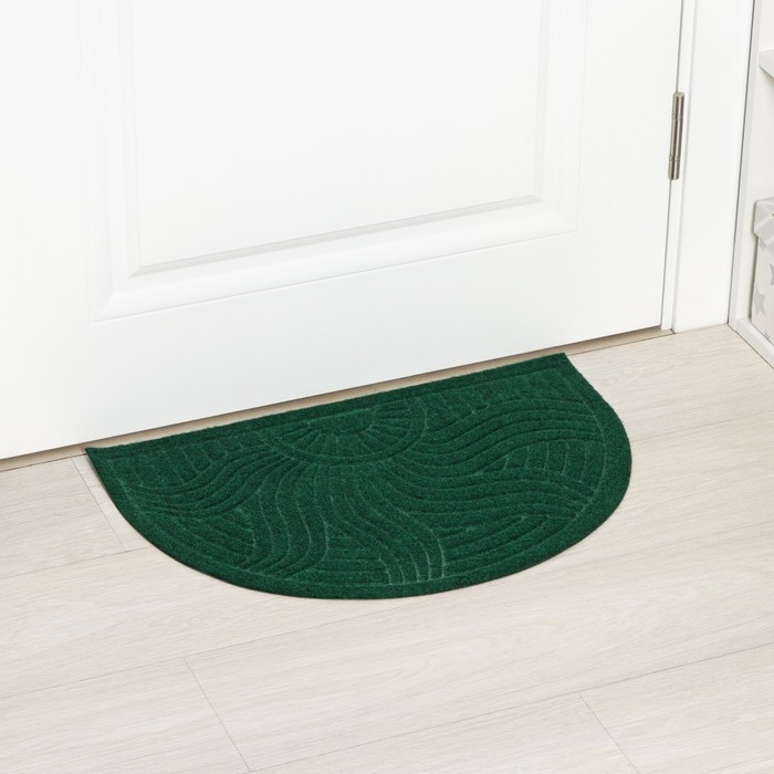 Коврик придверный полукруглый Доляна &laquo;Солнце&raquo;, влаговпитывающий, без окантовки, 40&times;60 см, цвет МИКС