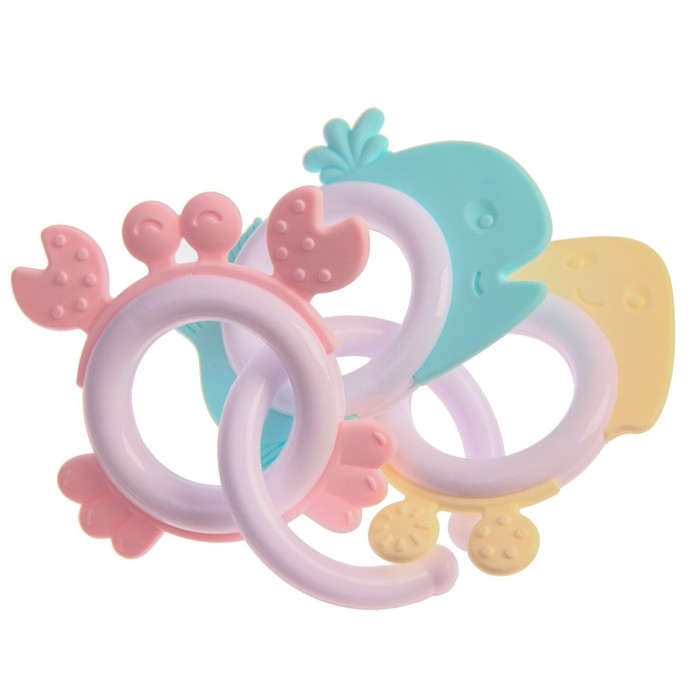Набор погремушек и прорезывателей «Нежность», 5 шт., Крошка Я Набор погремушек и прорезывателей «Нежность», 5 шт., Крошка Я