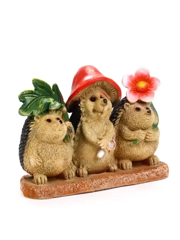 Садовая фигура из полистоуна &laquo;Три ежа&raquo;, 24&times;10.5&times;17.5 см