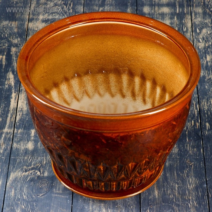 Горшок цветочный Горшок цветочный "Болеро №1" 10 л, 21 × 30 см, 1 сорт, коричневый