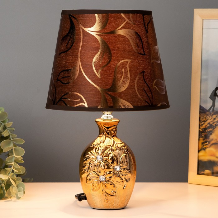 Лампа настольная с абажуром Е14 "Цветение" 33х20х16 см