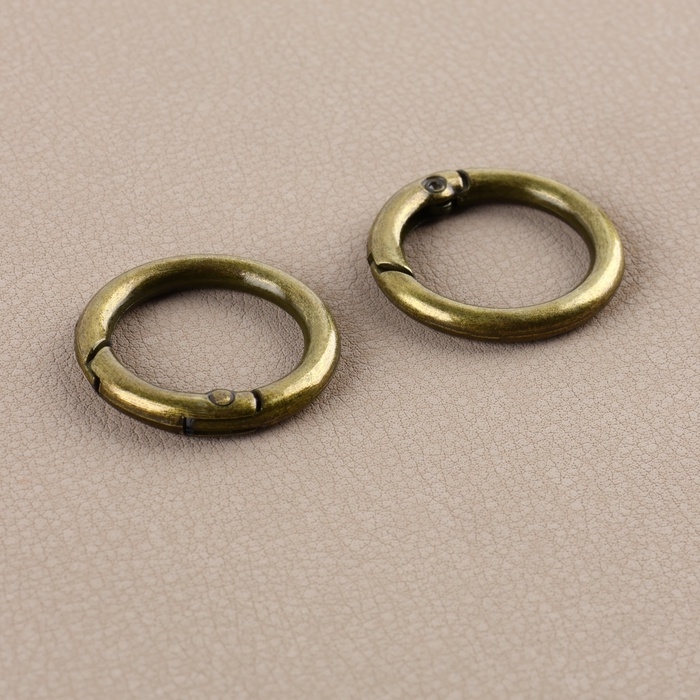 Набор для создания сумки, 4 предмета, кольцо-карабин - 2 шт, цепочка, застёжка, цвет бронзовый