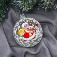 Ёлочный шар &laquo;Ветерок&raquo;, новогодний, d=6 см, белый
