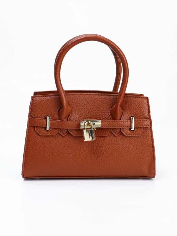 Сумка женская, 23*8*15, длин. ремень, отд. на молнии, рыжий