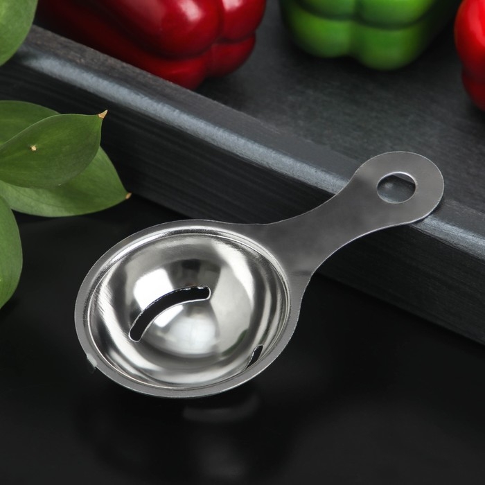 Сепаратор для яиц Доляна, 13×7 см, цвет хромированный Сепаратор для яиц Доляна, 13×7 см, цвет хромированный